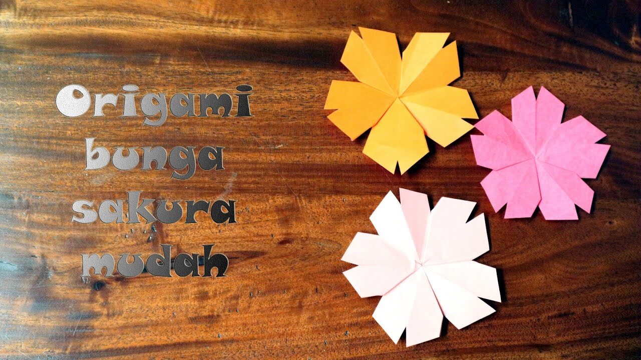 Origami seni menggunting membuat bunga dari kertas origami #belajar # ...